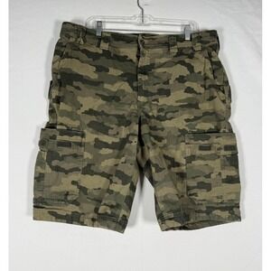Duluth Trading Flex Fire Hose Cargo Shorts 40 Camoflage Relaxed Utility Canvas